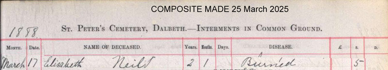 1866-03-17 BUR Elizabeth Neil child of John Neil and Mary Anne Chrystal [[N170]]