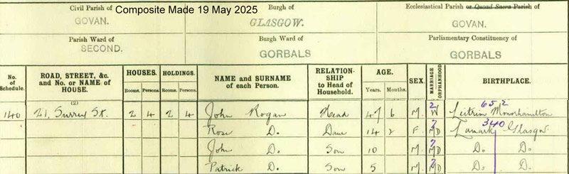 1921-06-19 CEN John Rogan widow of Mary Anne Neil - 21 Surrey Street [[N252]]