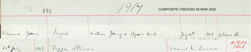 1917-07-14 BIR BAP Williamina Young child of William Gow Young and Agnes Neill, Dundee [[N335]]