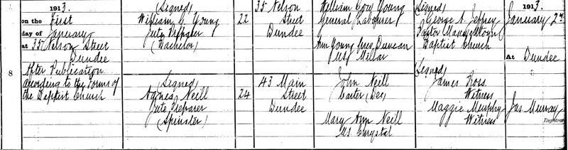 1913-01-01 MAR William Gow Young + Agnes Neill , Dundee [[N341)]]