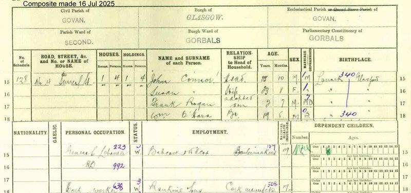 1921-06-19 CEN John Connor + Susan Neil - 4 Surrey Street [[N275-clip]]