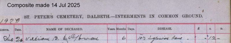 1923-12-26 BUR William Baird McGowan child of John McGowan + Elizabeth Chrystal Neil [[N348-clip]]