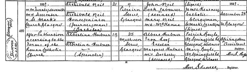1939-12-27 MAR Archibald Neil + Albertina Hubner [[N501-clip]]