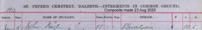 1911-12-30 BUR John Neil husband of Mary Anne Chrystal - 174 Centre Street [[N241-clip]]