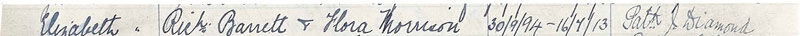 1894-09-30 BIR BAP Elizabeth Barrett child of Patrick Barrett + Flora Morrison [[N615-clip]]
