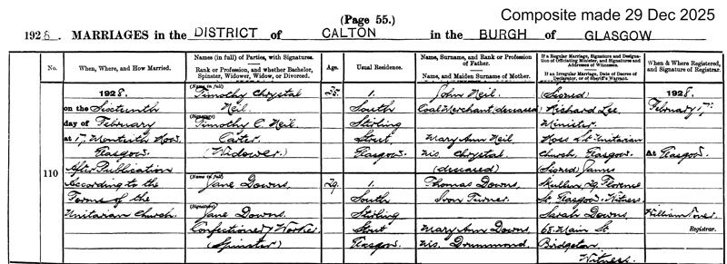 1928-02-16 MAR Timothy Chrystal Neil + Jane Downs [[N056-clip]]