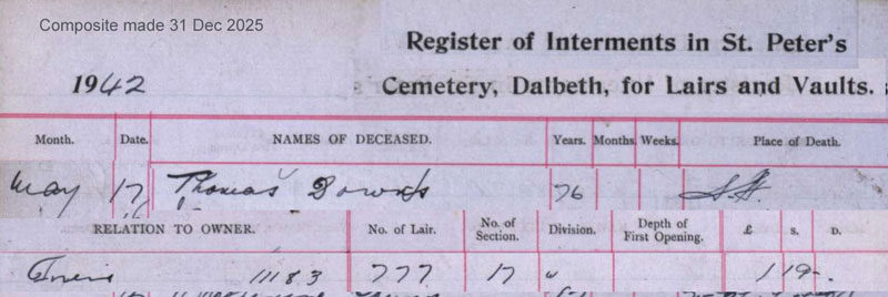 1942-05-19 BUR Thomas Downs husband of Mary Anne Drummond [[N163-clip]]