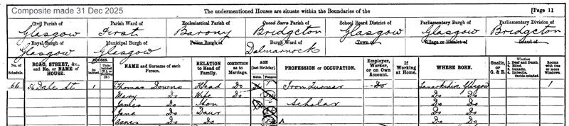 1901-03-31 CEN Thomas Downs + Mary Anne Drummond [[N284-clip]]