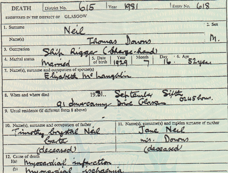 1929-07-16 DEA Thomas Downs Neil child of Timothy Chrystal Neil + Jane Downs [[N29-clip]]